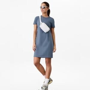 Athleta Blue Essential Short Sleeve Tshirt Dress